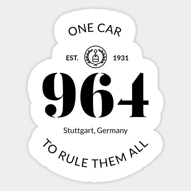 964 - One Car To Rule Them All - White Sticker by v55555